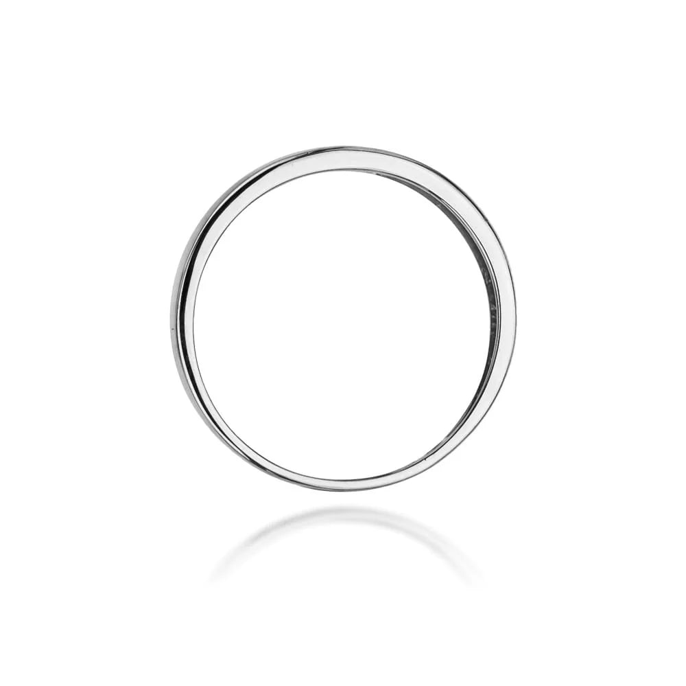 Prsteň z bieleho zlata so srdcovým motívom a diamantmi 0,026 ct