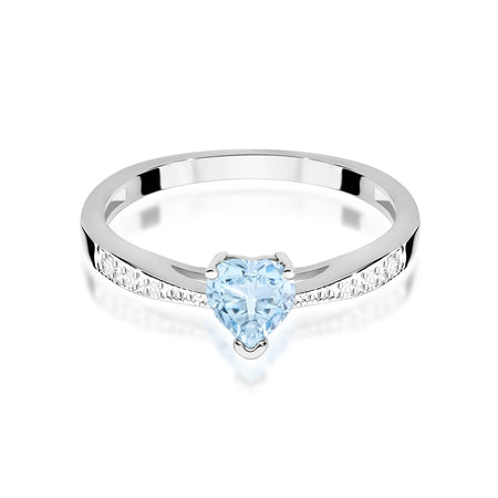 White Gold engagement ring with Heart 0.50 ct Central and 0.03 ct Sideline Lab-grown Diamonds by GREMARI, 14K (585) gold