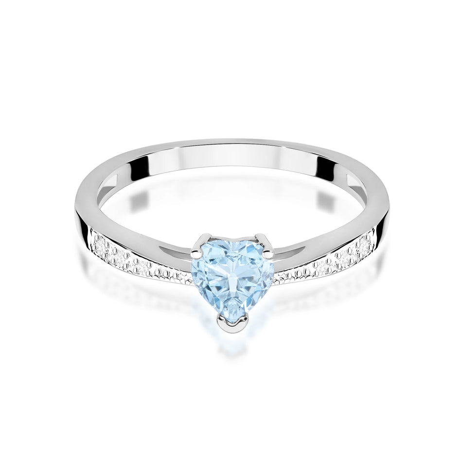 White Gold engagement ring with Heart 0.50 ct Central and 0.03 ct Sideline Lab-grown Diamonds by GREMARI, 14K (585) gold