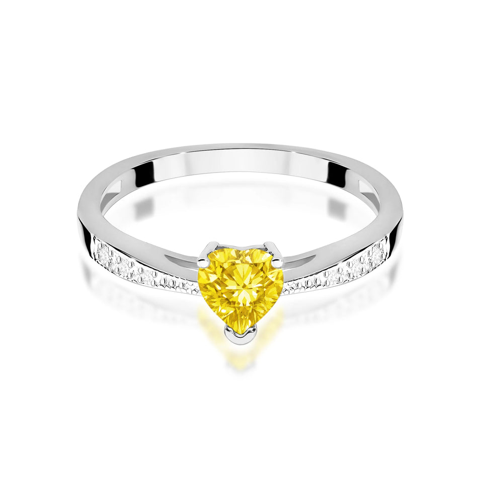 White Gold engagement ring with Heart 0.50 ct Central and 0.03 ct Sideline Lab-grown Diamonds by GREMARI, 14K (585) gold