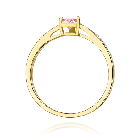 GREMARI 14K (585) Yellow Gold engagement ring with Heart 0.50 ct Central and 0.03 ct Sideline Lab-grown Diamonds