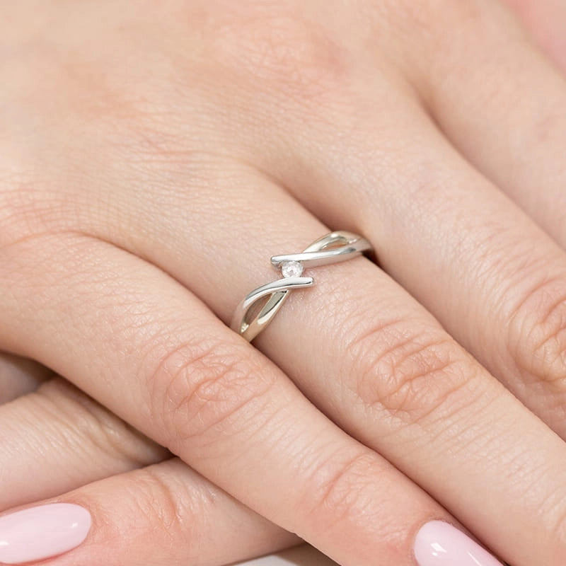 White Gold Ring with 0.04ct Diamond