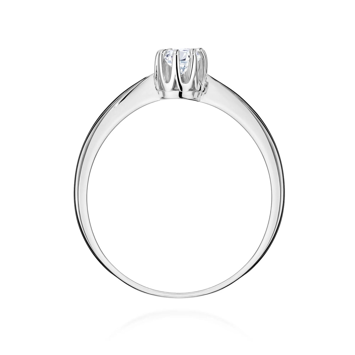 Bague en or blanc avec diamant de 0,15 ct