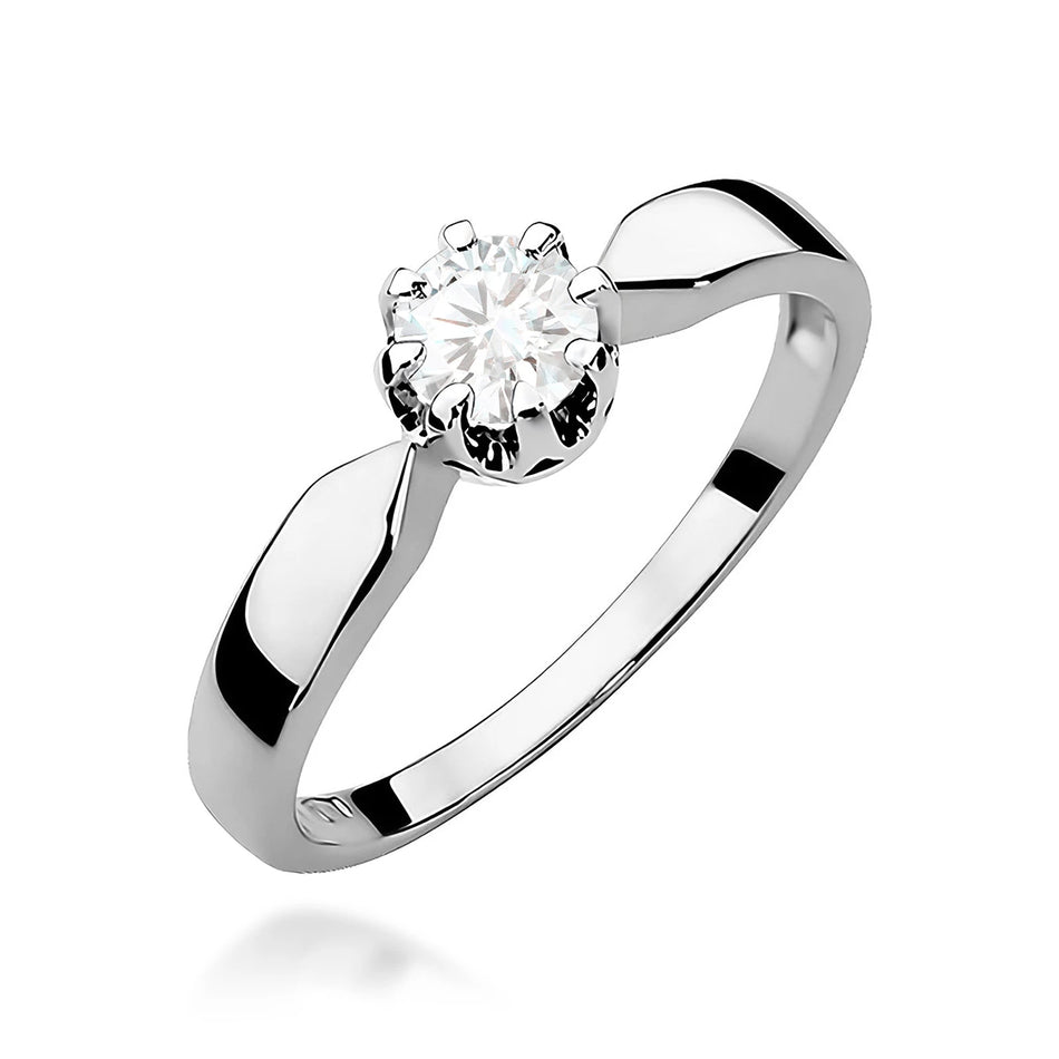 Prsten z bílého zlata s lab-grown diamantem 0,50 ct Round/Brilliant
