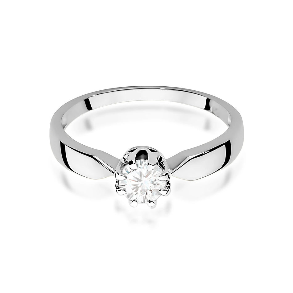 Prsten z bílého zlata s lab-grown diamantem 0,50 ct Round/Brilliant