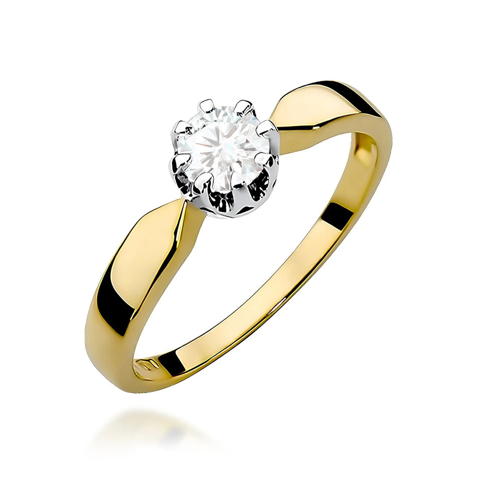 Yellow Gold Ring with Round 0,50ct Lab-grown Diamond