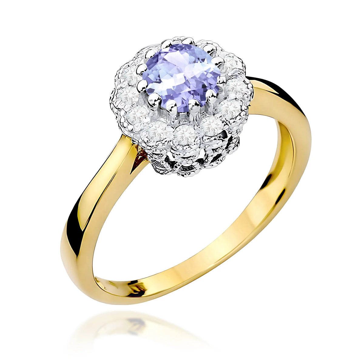 Gold Ring with 0.50ct Tansanit and 0.174ct Diamonds