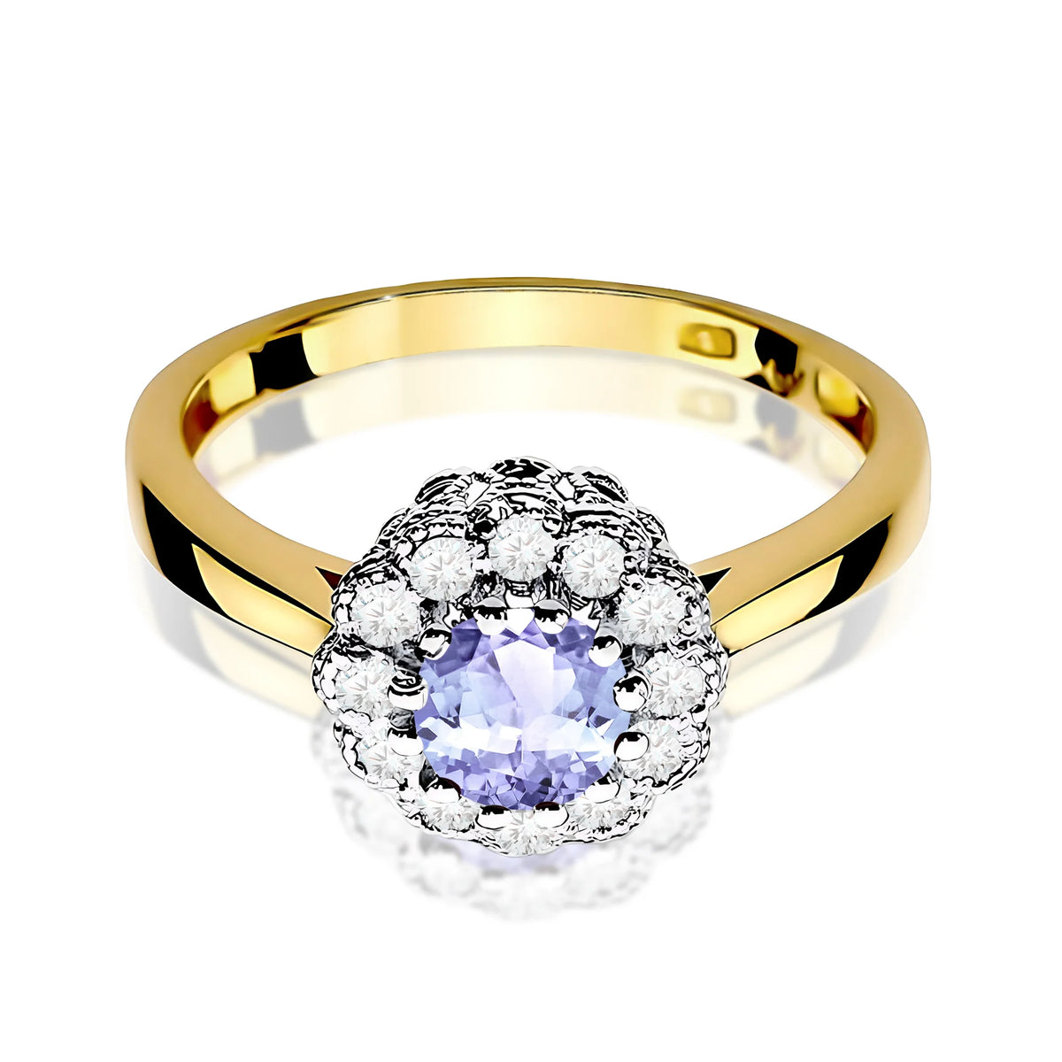 Gold Ring with 0.50ct Tansanit and 0.174ct Diamonds