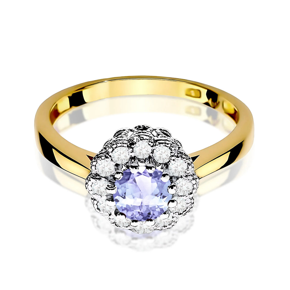 Gold Ring with 0.50ct Tansanit and 0.174ct Diamonds