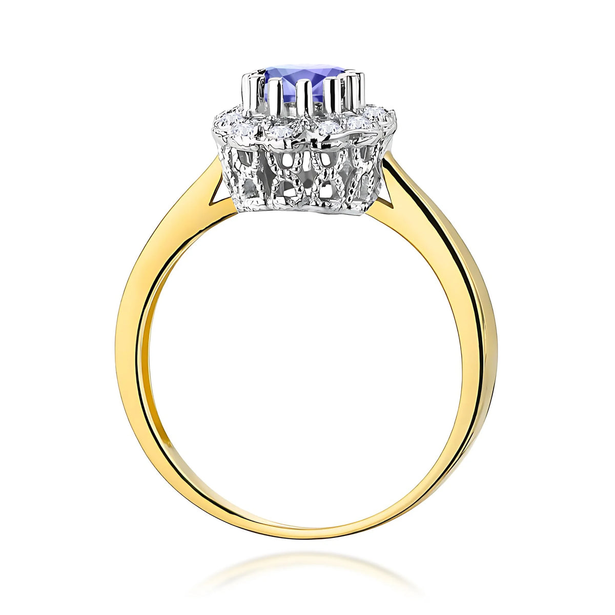 Gold Ring with 0.50ct Tansanit and 0.174ct Diamonds