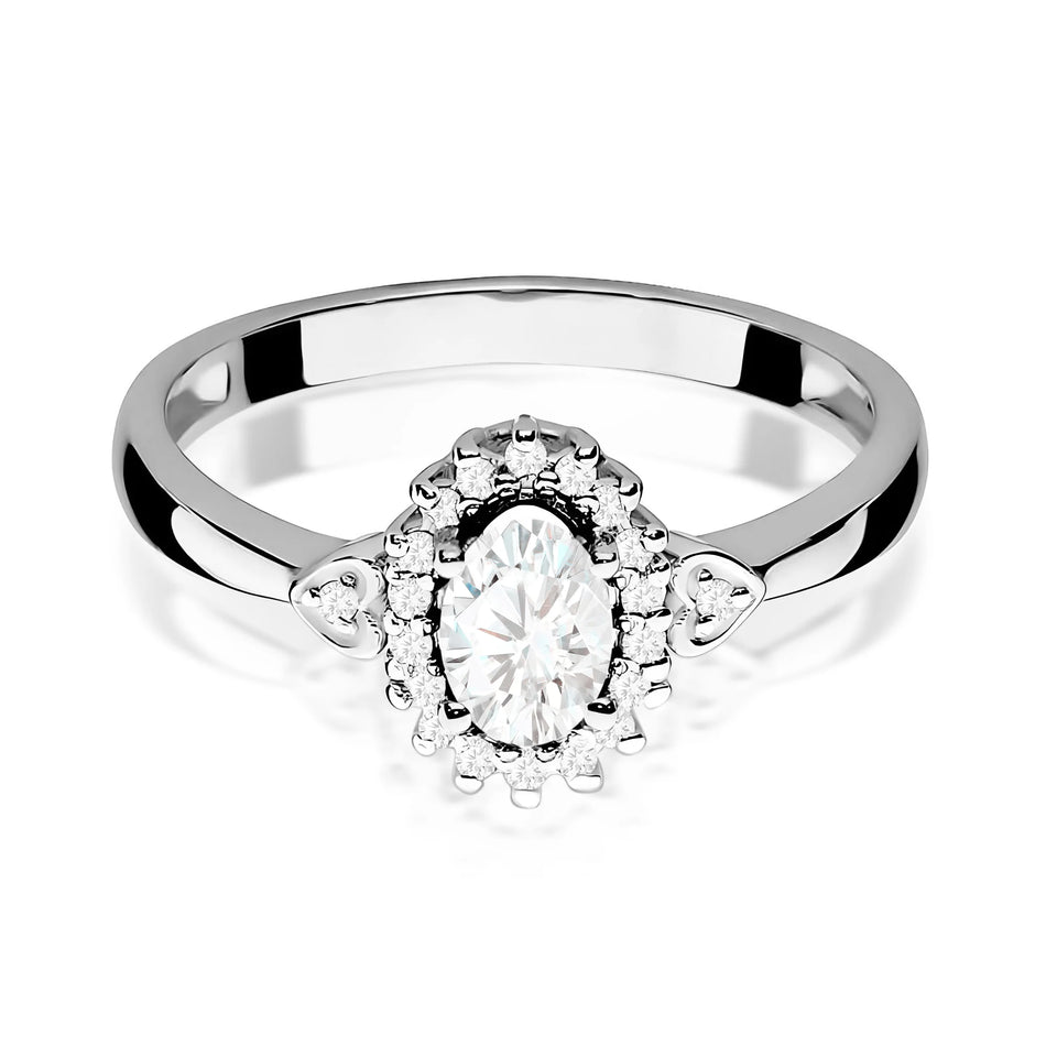 White Gold Ring with 0.40ct and 0.10ct Lab-diamonds