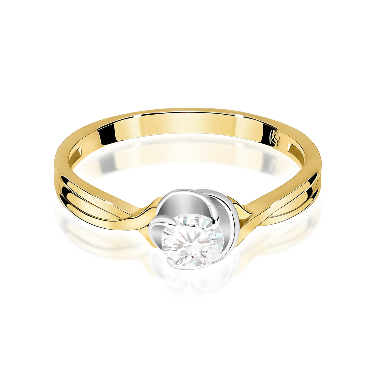 Ring aus Gelbgold mit Labordiamant Round/Brilliant, 0,30 ct