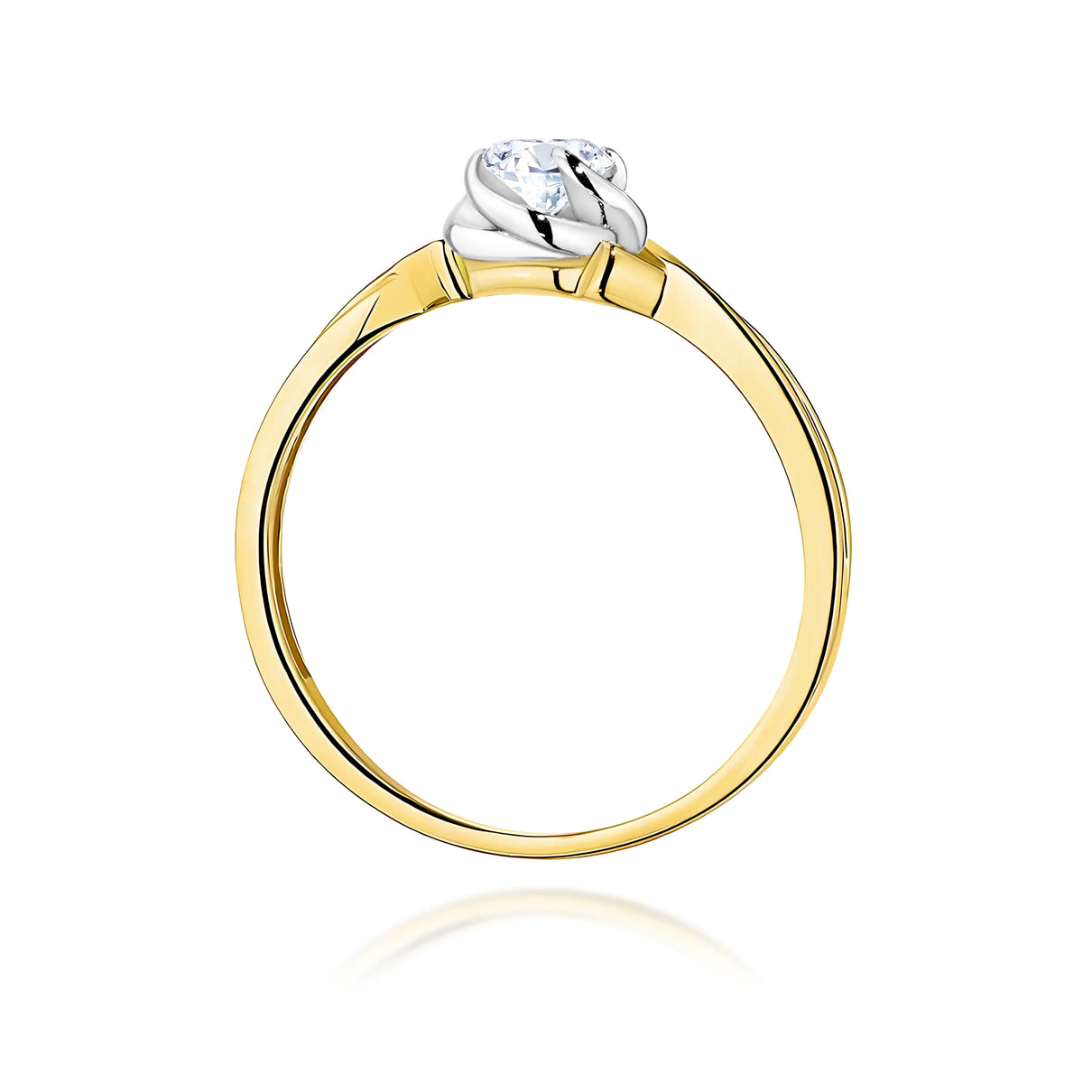 Ring aus Gelbgold mit Labordiamant Round/Brilliant, 0,30 ct