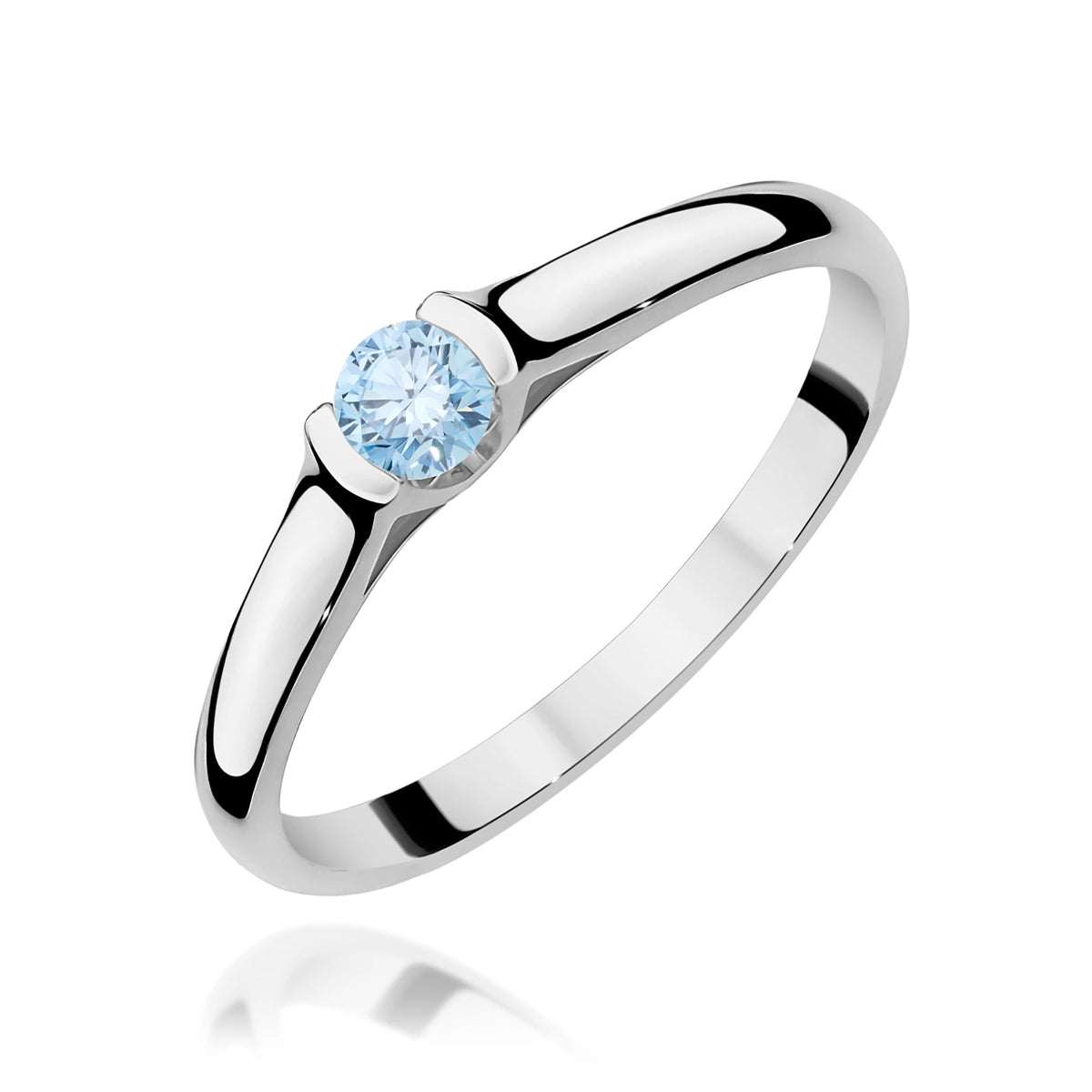 White Gold Ring with Round 0,15ct Lab-grown Diamond