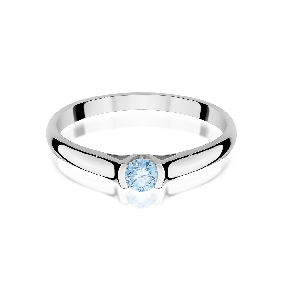 White Gold Ring with Round 0,15ct Lab-grown Diamond
