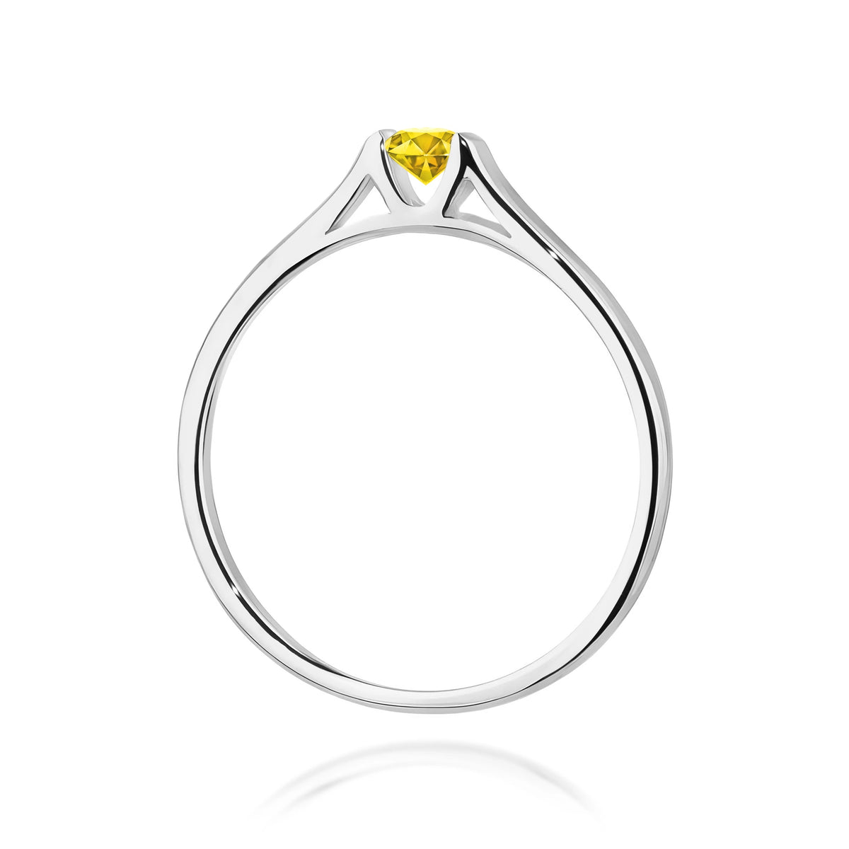 White Gold Ring with Round 0,15ct Lab-grown Diamond