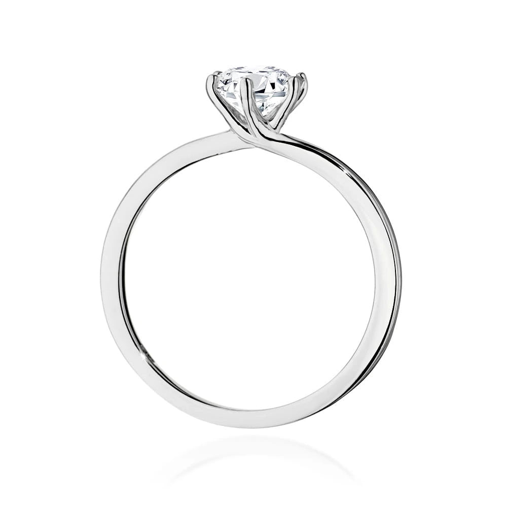 White Gold Ring with Round 0,70ct Lab-grown Diamond