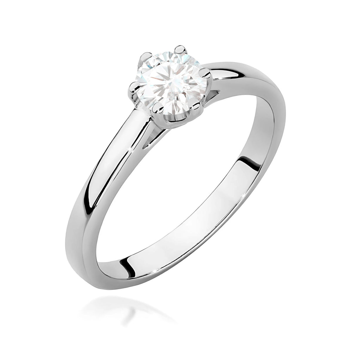 Prsteň z bieleho zlata s lab-grown diamantom 0,40 ct Round/Brilliant