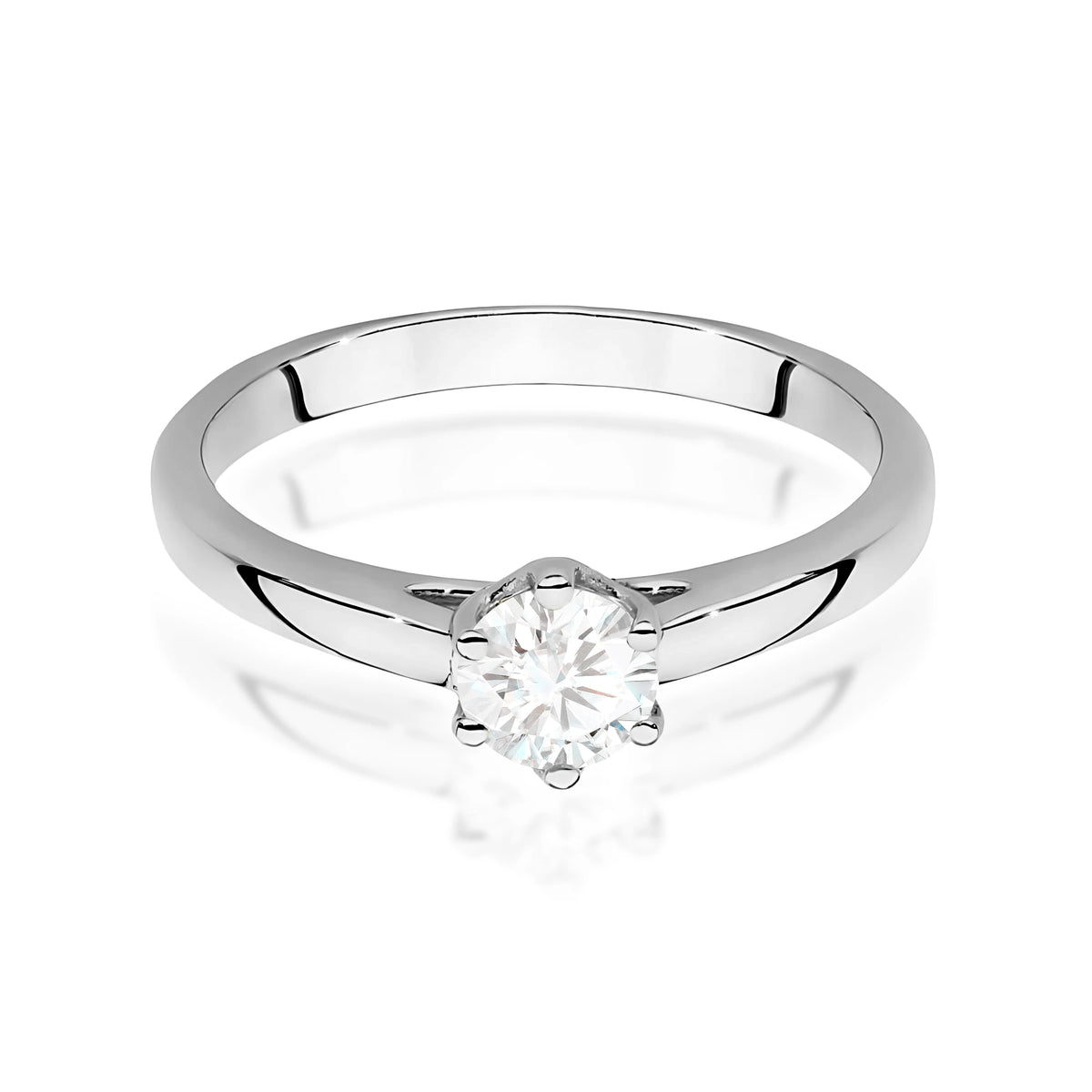 Prsteň z bieleho zlata s lab-grown diamantom 0,40 ct Round/Brilliant