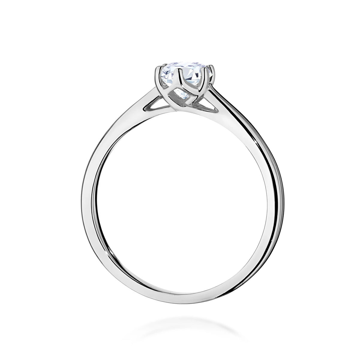 Prsteň z bieleho zlata s lab-grown diamantom 0,40 ct Round/Brilliant