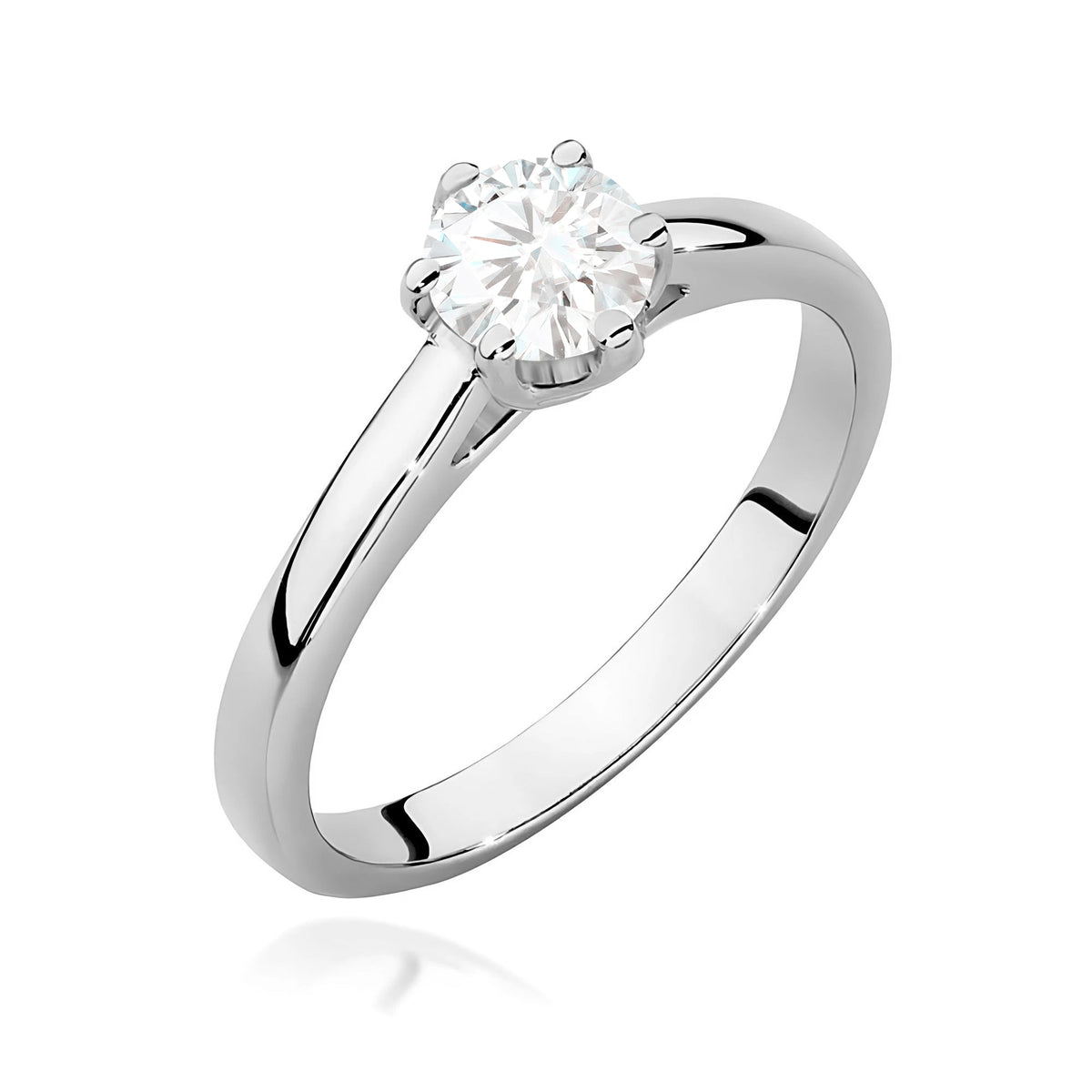 White Gold Ring with Round 0,50ct Lab-grown Diamond