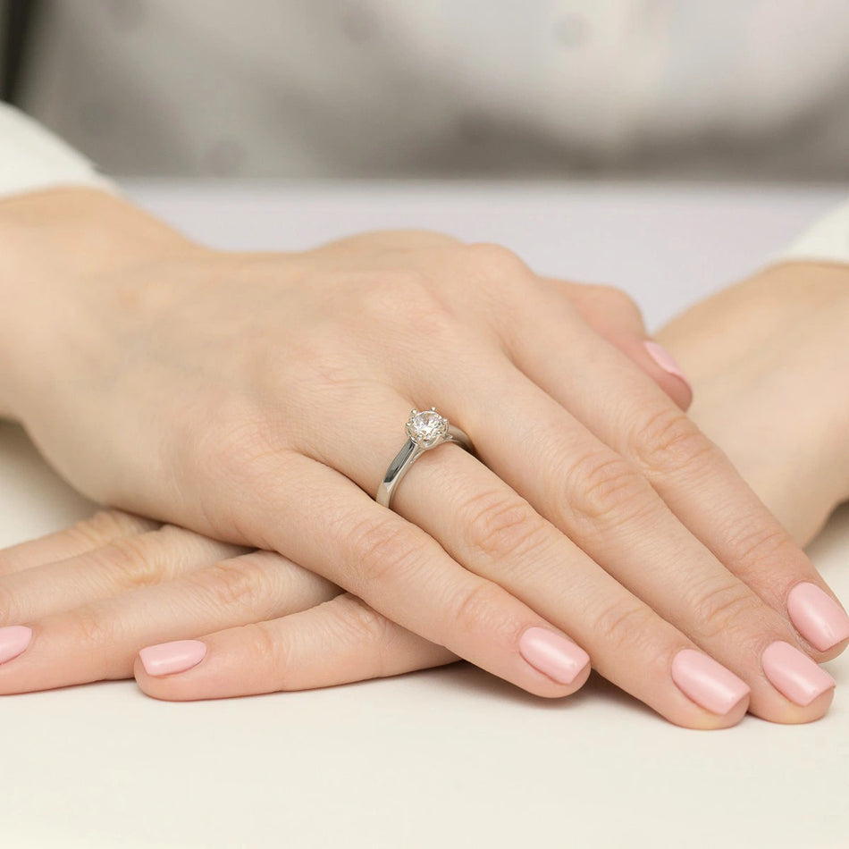 White Gold Ring with Round 0,70ct Lab-grown Diamond