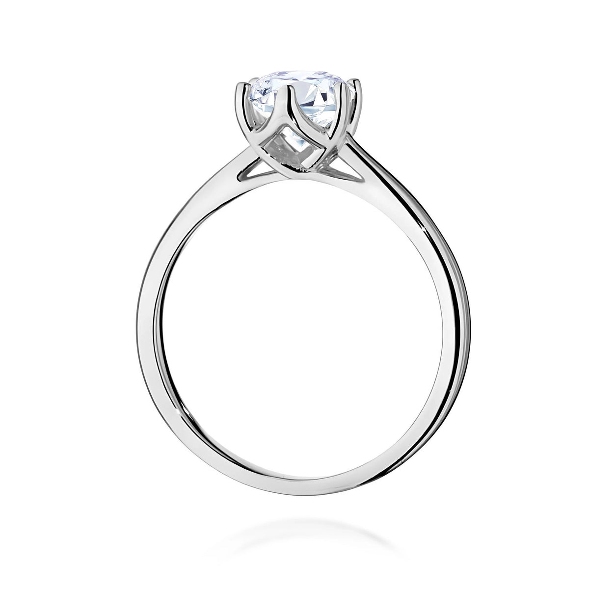 Prsteň z bieleho zlata s lab-grown diamantom 1,00 ct Round/Brilliant