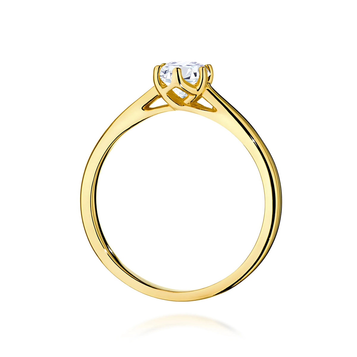 Prsten ze žlutého zlata s lab-grown diamantem 0,40 ct Round/Brilliant