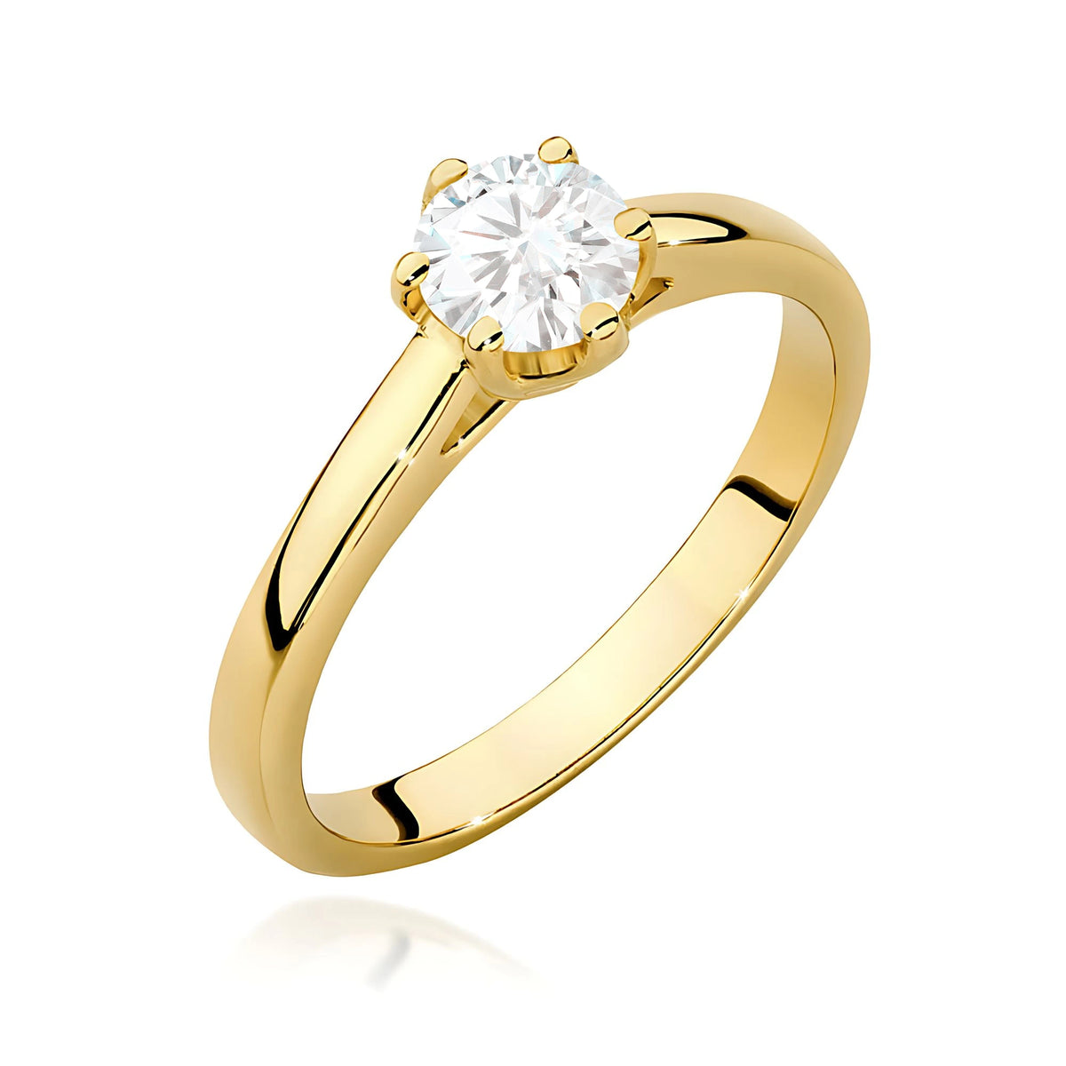 Prsteň zo žltého zlata s lab-grown diamantom 0,50 ct Round/Brilliant