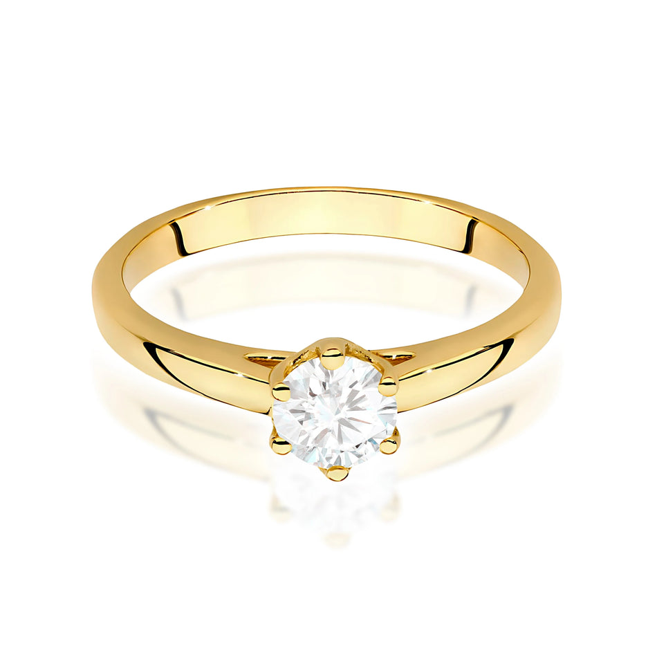 Yellow Gold Ring with Round 0,50ct Lab-grown Diamond
