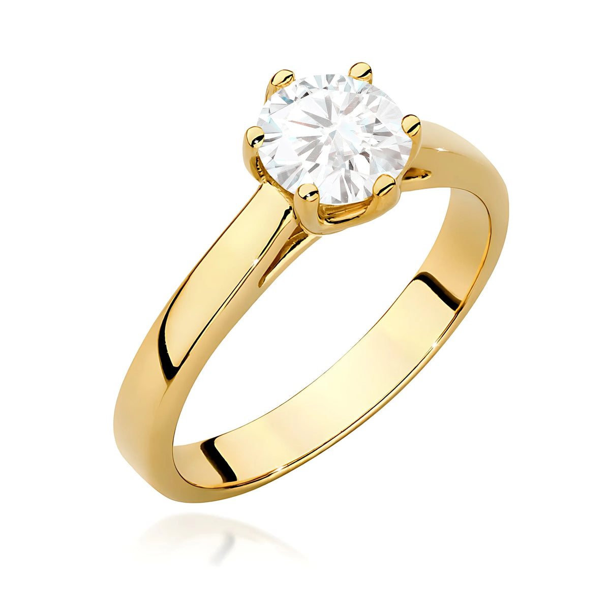 Prsteň zo žltého zlata s lab-grown diamantom 0,70 ct Round/Brilliant