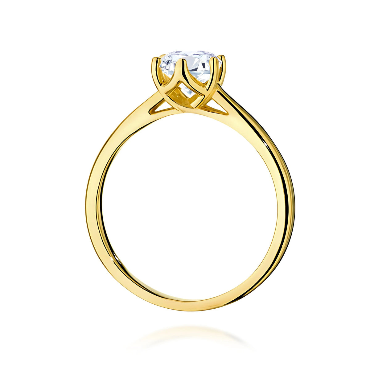 Prsteň zo žltého zlata s lab-grown diamantom 0,70 ct Round/Brilliant