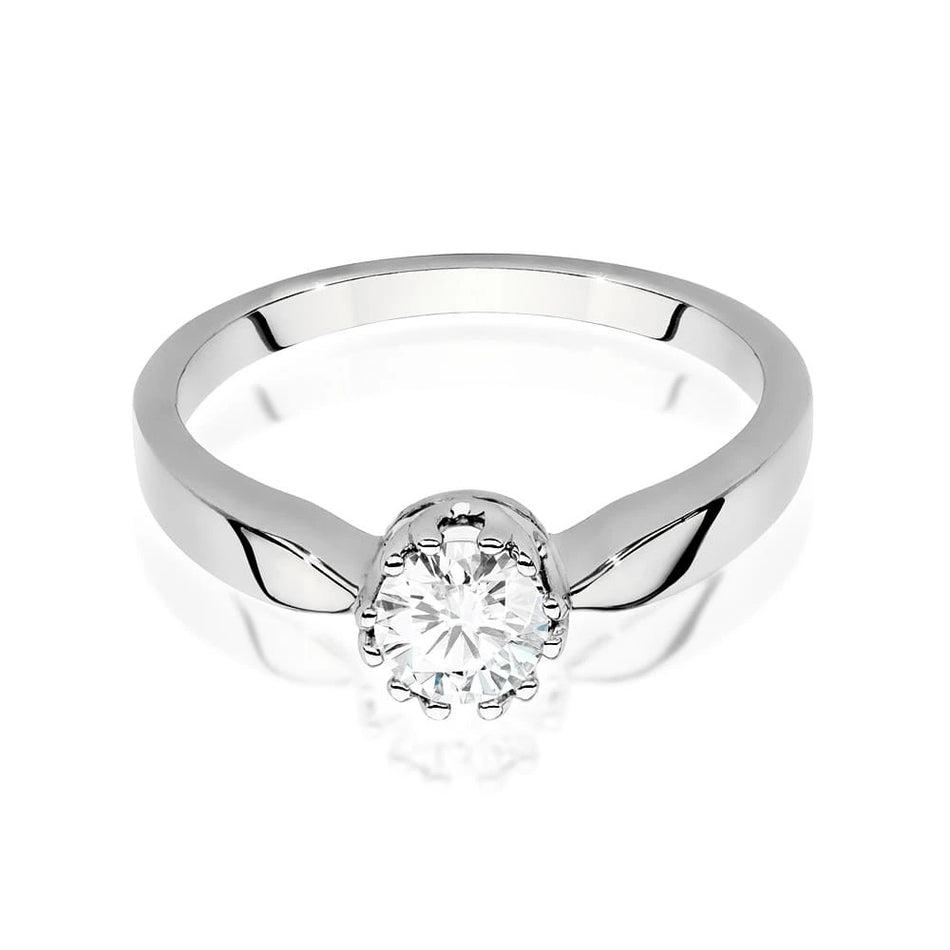 Prsten z bílého zlata s lab-grown diamantem Round/Brilliant o hmotnosti 0,40 ct