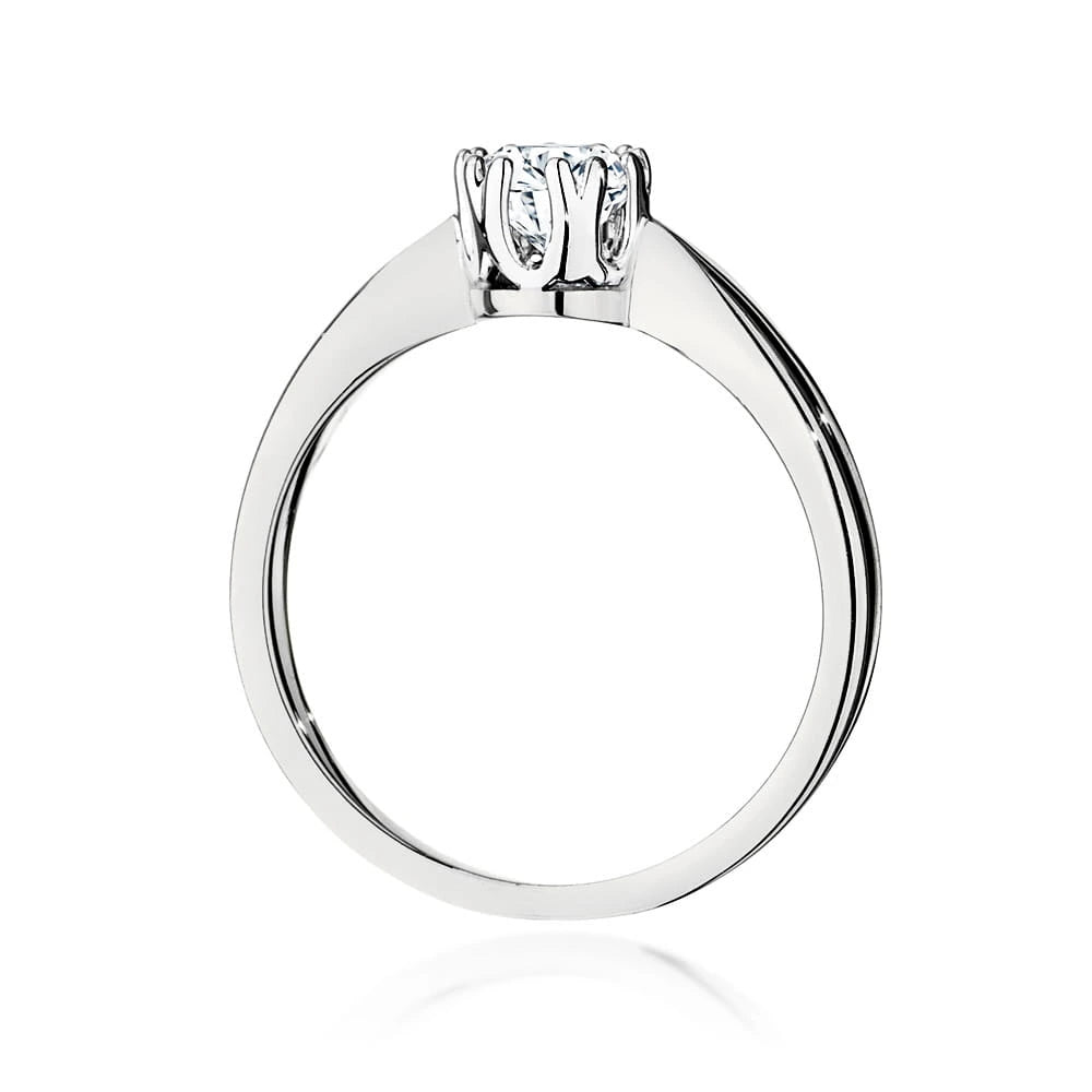 Prsten z bílého zlata s lab-grown diamantem Round/Brilliant o hmotnosti 0,40 ct