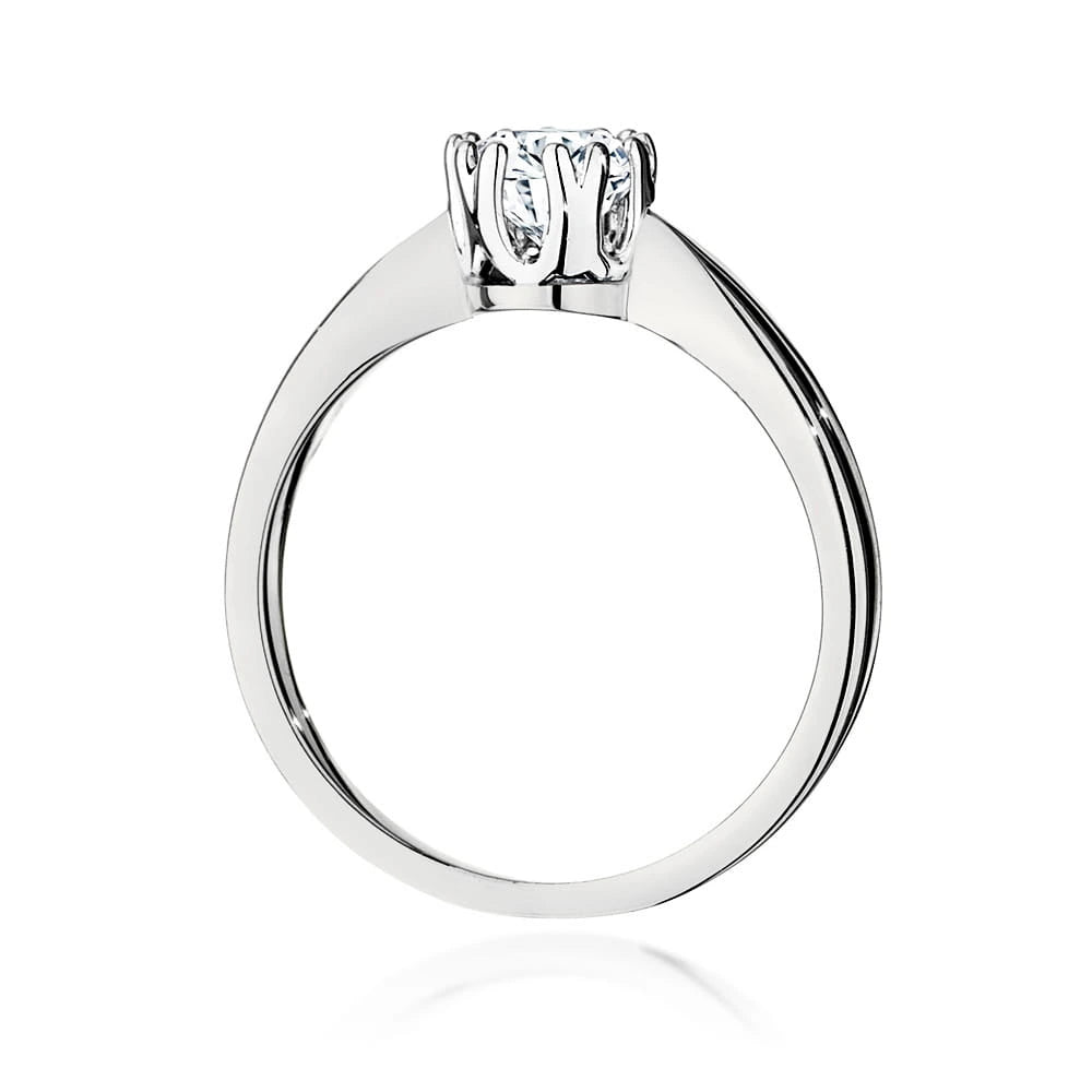 Prsten z bílého zlata s lab-grown diamantem Round/Brilliant o hmotnosti 0,50 ct