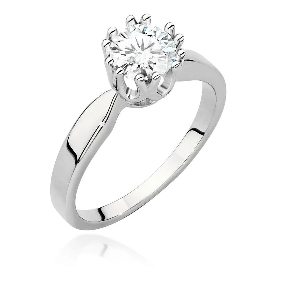 Prsten z bílého zlata s lab-grown diamantem Round/Brilliant o hmotnosti 0,70 ct