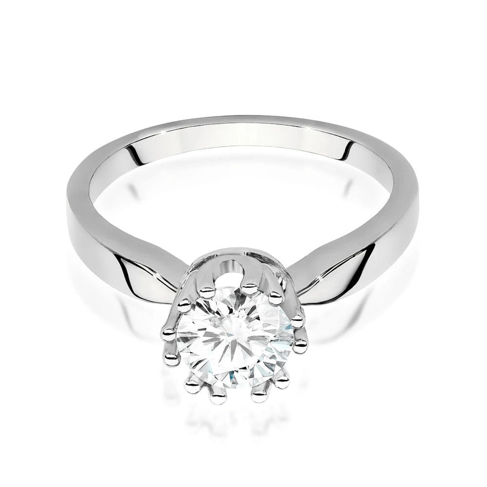 Prsten z bílého zlata s lab-grown diamantem Round/Brilliant o hmotnosti 0,70 ct
