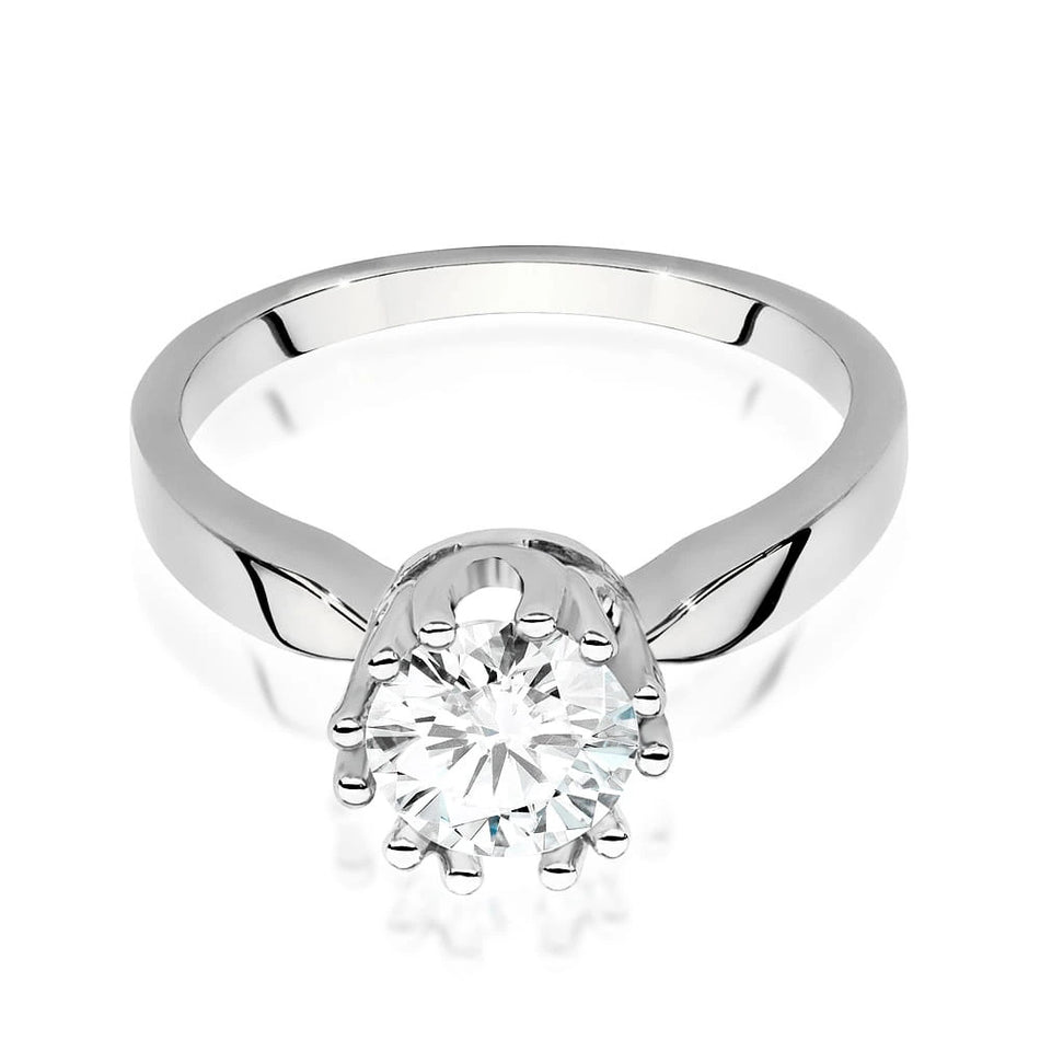 Prsten z bílého zlata s lab-grown diamantem Round/Brilliant o hmotnosti 1,00 ct