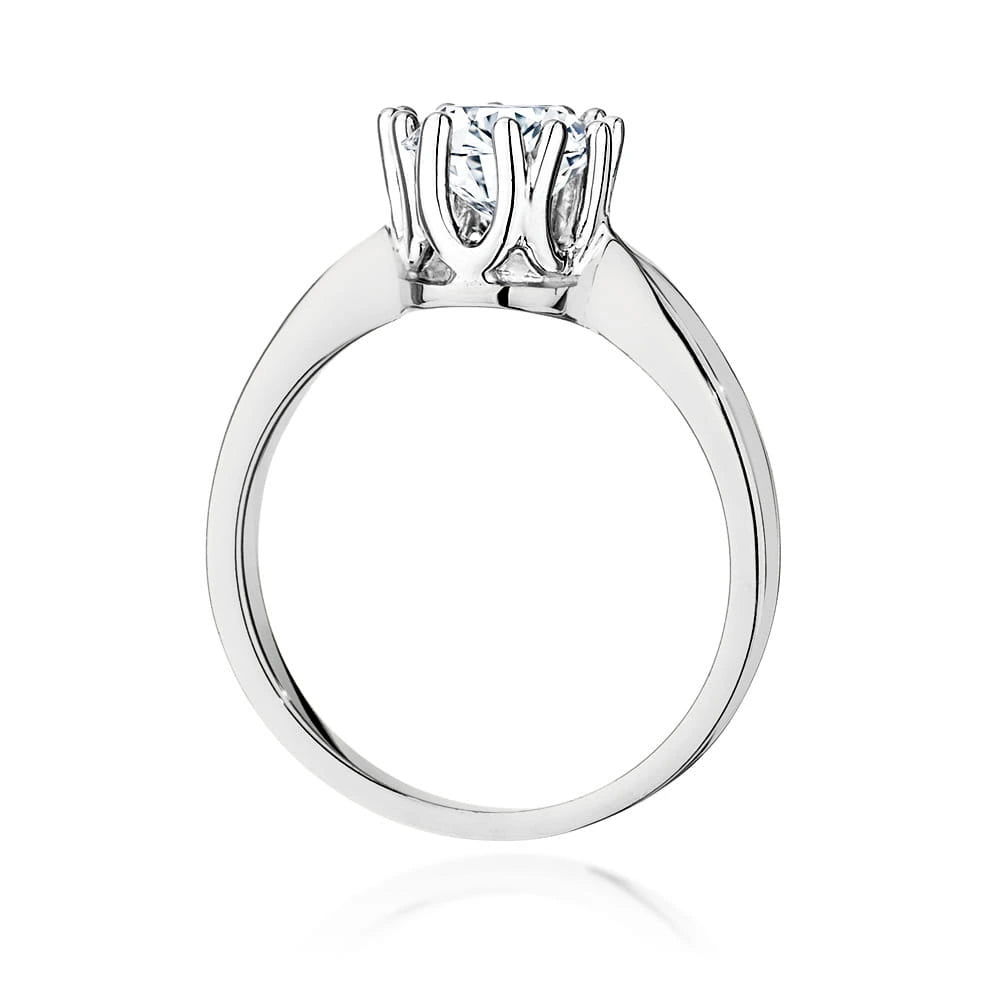 White Gold Ring with Round 1,00ct Lab-grown Diamond