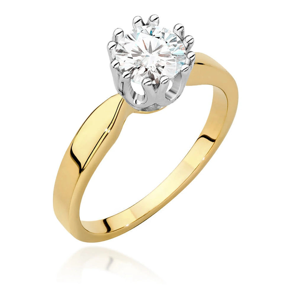 Yellow Gold Ring with Round 0,70ct Lab-grown Diamond