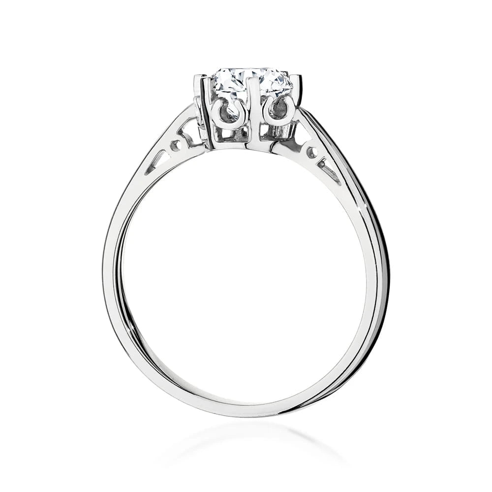 Prsten z bílého zlata – lab-grown diamant 0,70 ct, Round/Brilliant