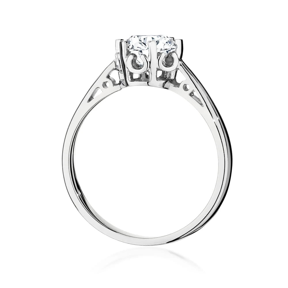 Prsteň z bieleho zlata – lab-grown diamant 1,00 ct, Round/Brilliant