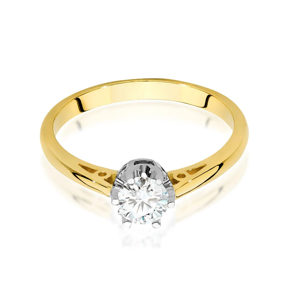 Yellow Gold Ring with Round 0,40ct Lab-grown Diamond