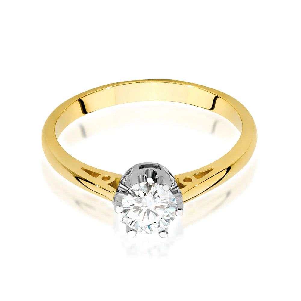 Yellow Gold Ring with Round 0,50ct Lab-grown Diamond
