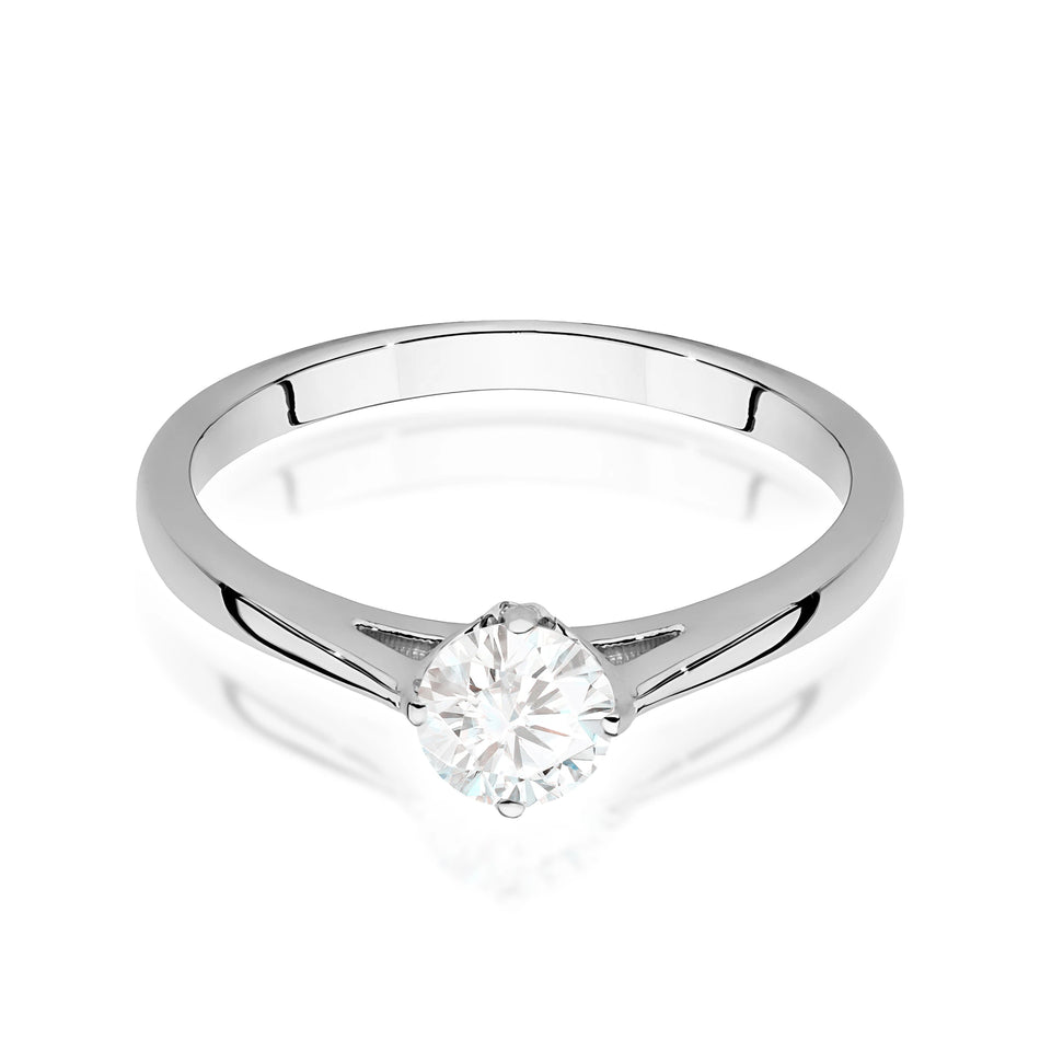 Prsten z bílého zlata – lab-grown diamant Round/Brilliant o hmotnosti 0,40 ct