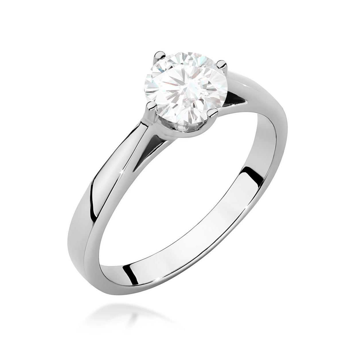 Ring aus Weißgold – Labordiamant Round/Brilliant, 0,70 ct