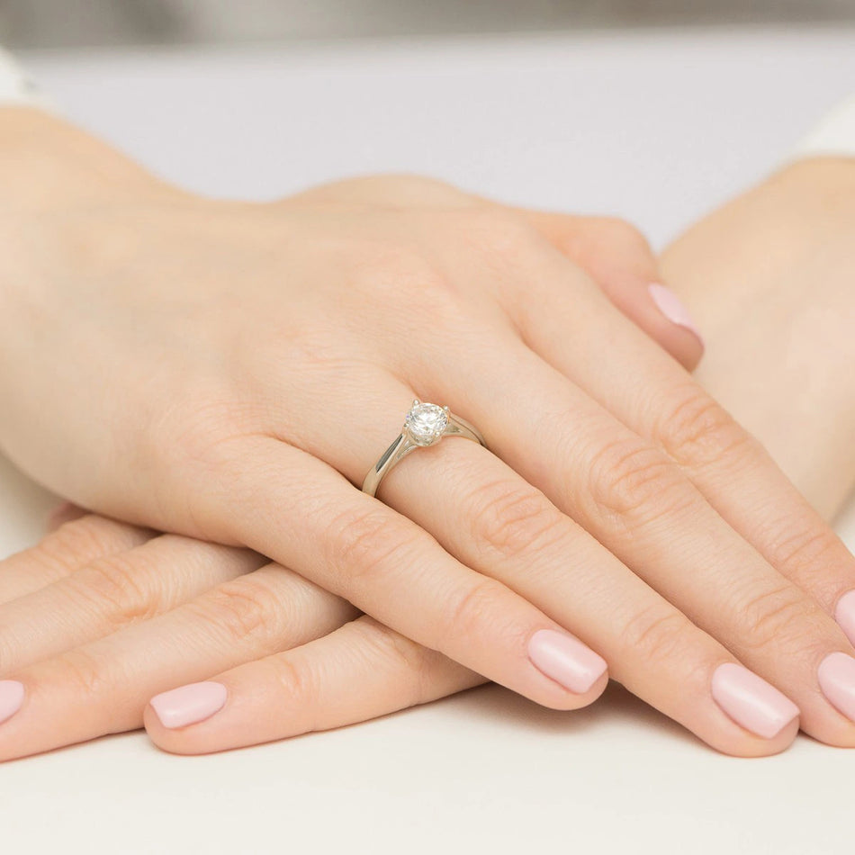 White Gold Ring with Round 0,70ct Lab-grown Diamond