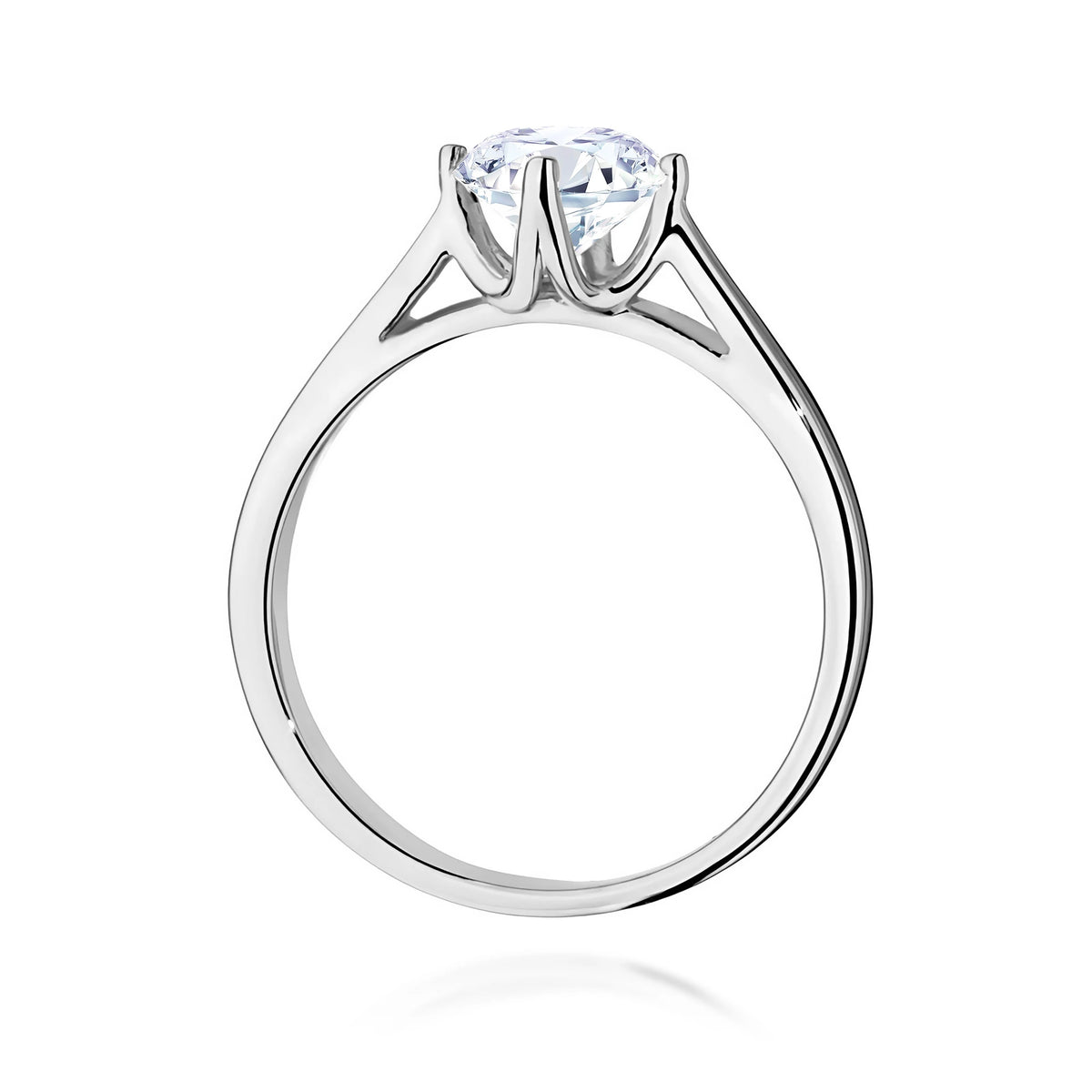 White Gold Ring with Round 1,00ct Lab-grown Diamond