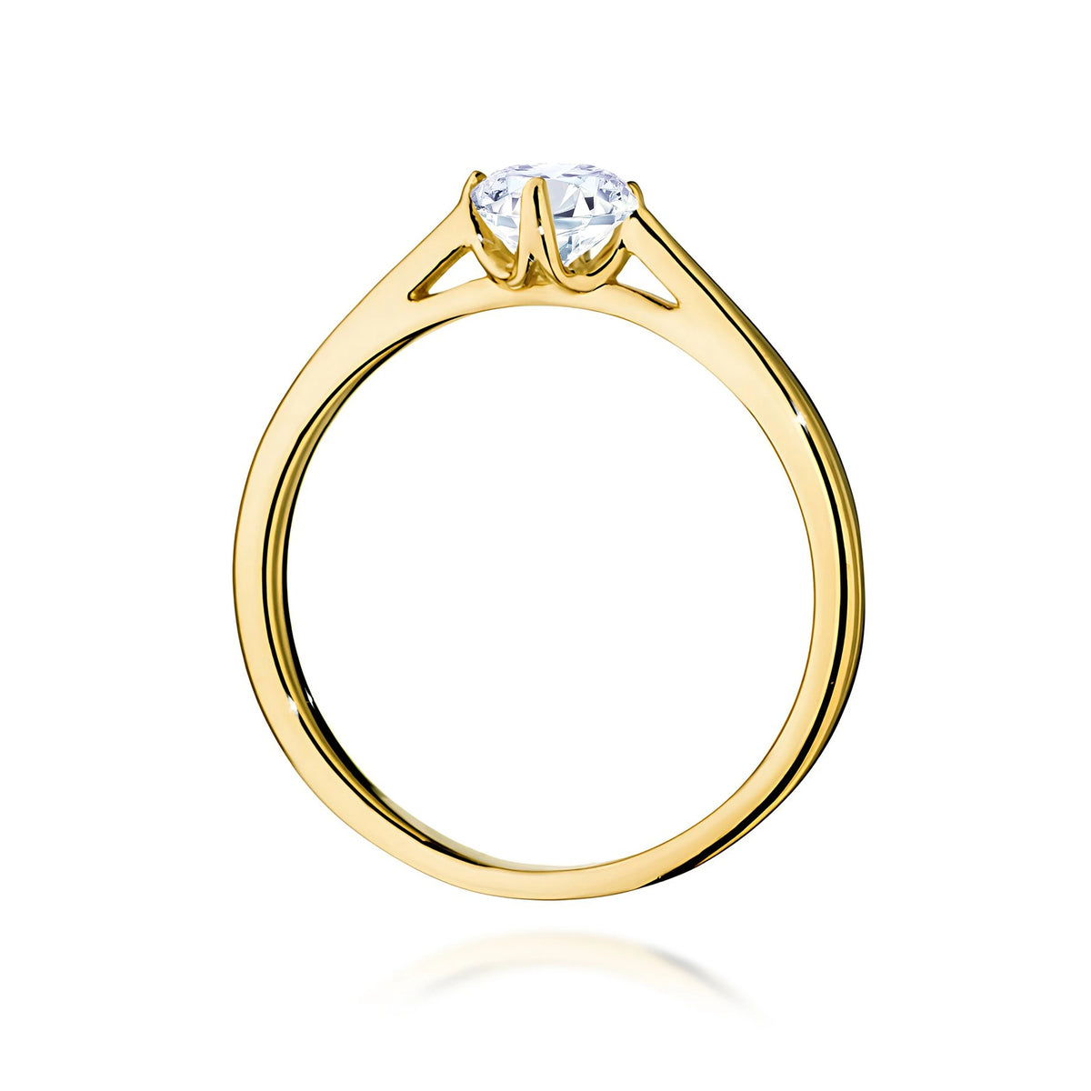 Prsten ze žlutého zlata – lab-grown diamant Round/Brilliant o hmotnosti 0,40 ct