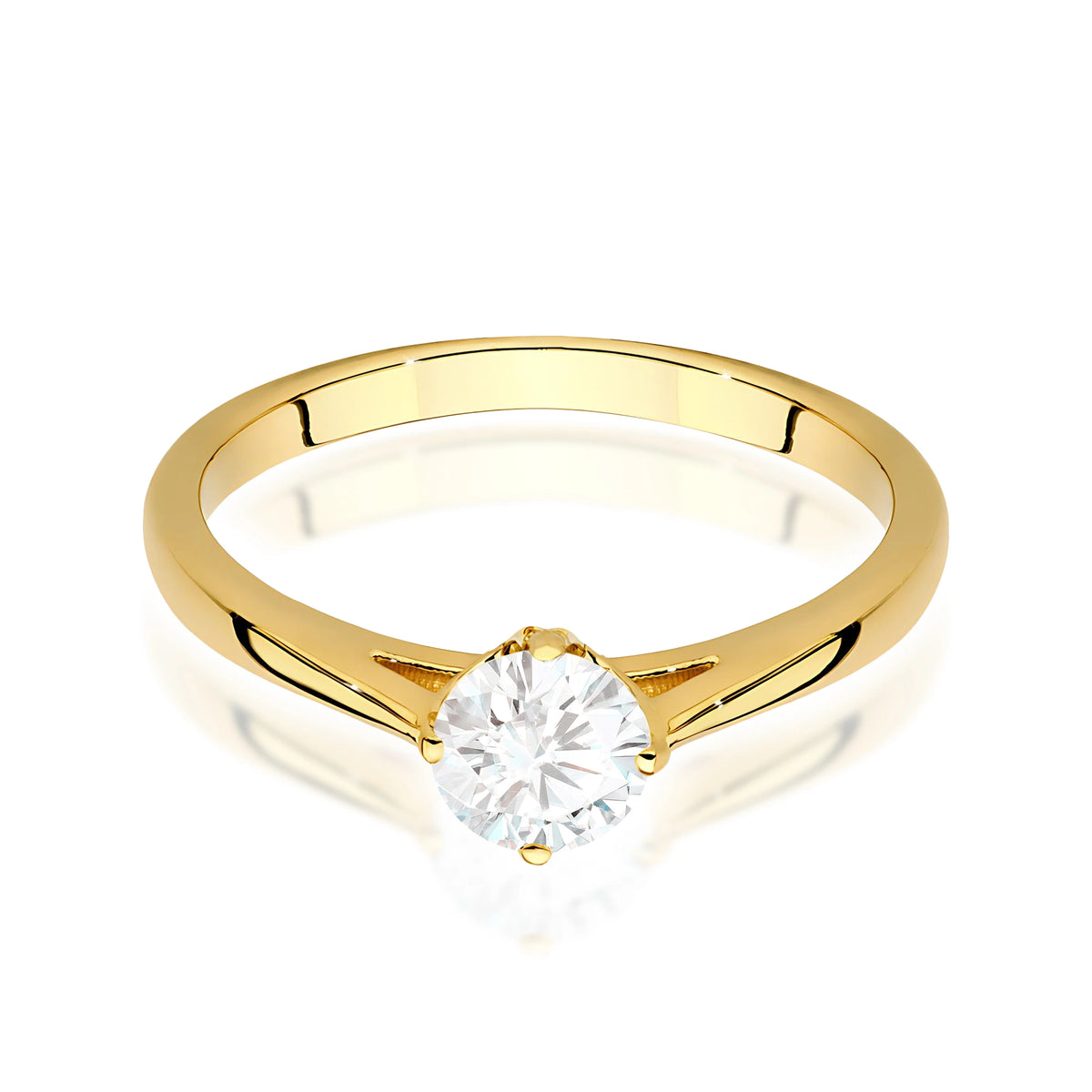 Prsteň zo žltého zlata – lab-grown diamant Round/Brilliant s hmotnosťou 0,50 ct